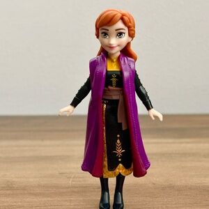 DISNEY Frozen II 2 ANNA Toy Doll Figure Poseable 4" Cake Topper 2018 Hasbro